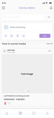 Fototapeta na wymiar Student Social Media Network, Chat, Post, Assignments and discussions App UI Kit Template