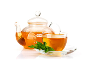 Soothing herbal tea blend with mint