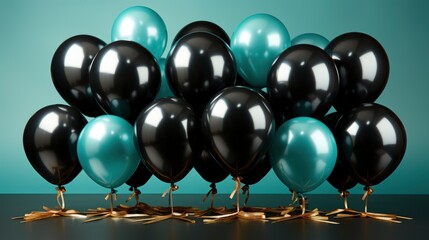 Black Stylish Helium Balloons Modern Holiday, Bright Background, Background Hd
