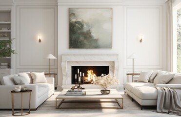an image showing a living room with white furniture.