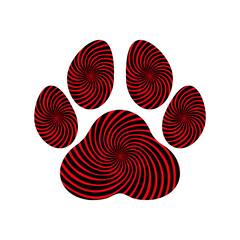 Paw special texture effect black and red