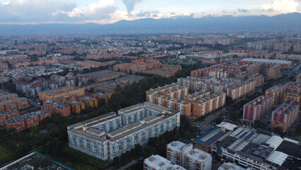 Fototapeta premium aerial photography of Bogota, neighborhoods and streets