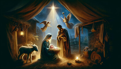 The First Christmas: The Nativity of Jesus - obrazy, fototapety, plakaty
