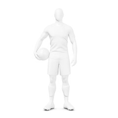a image of a mannequin Men’s Full Soccer Kit with Ball isolated on a white background