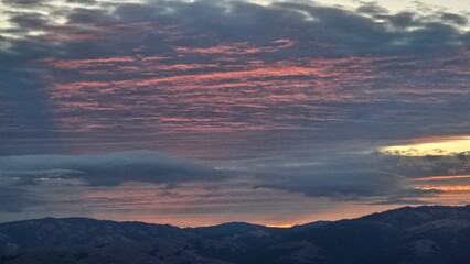 sunset over the mountains