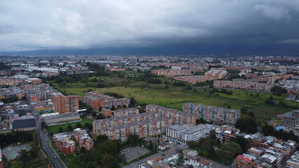 Naklejka premium aerial photography of Bogota, neighborhoods and streets