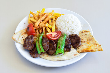 Meatball between bread (Turkish name : ekmek arasi kofte ). Izgara kofte