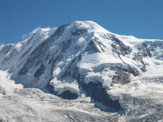 Mountains covered in ice and snow from the Gornergrat viewpoint, Switzerland