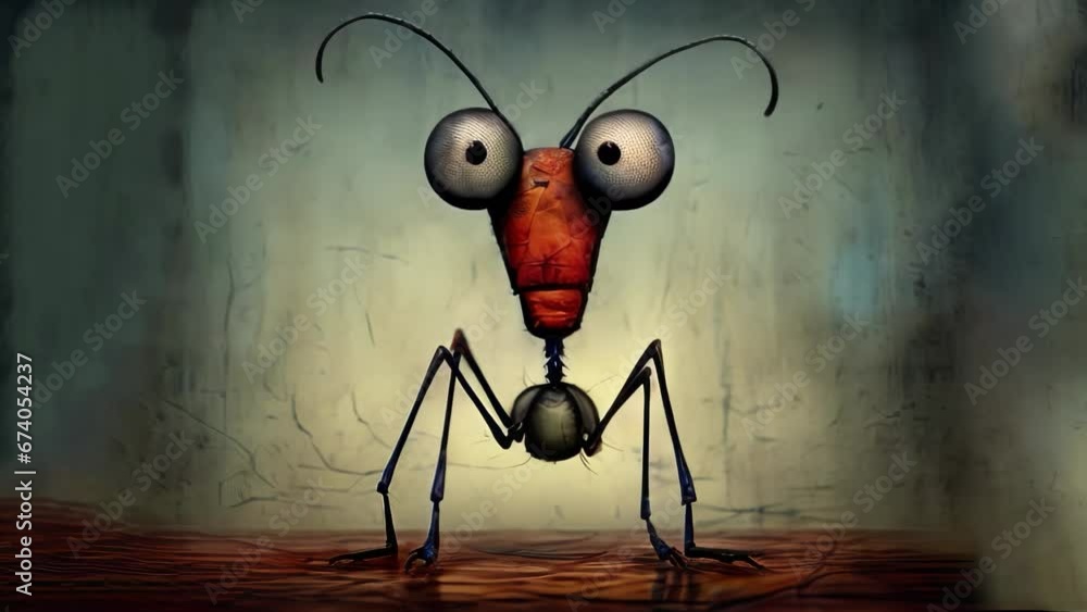 Wall mural Cute animated cartoon bug