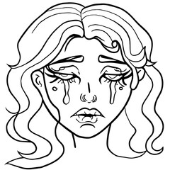 depression woman crying