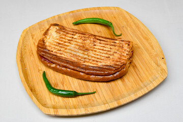 Turkish karisik atom  tost ( kasarli bazlama tost) . Sucuklu, Kasarli, kavurmali karisik tost. Flat...