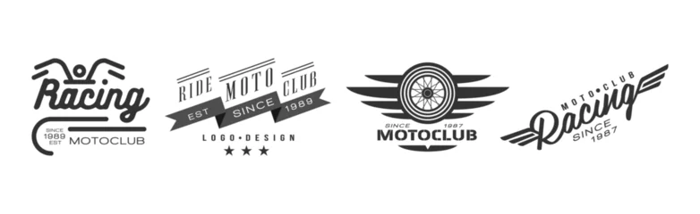 Foto op Plexiglas Racing Club and Motorcycle Ride Logo and Emblem Vector Set © topvectors