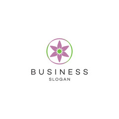 Fototapeta premium Yoga tulip flower logo design digital technology consultant corporate abstract round circle geomantic international typography nature health Financial education people energy 