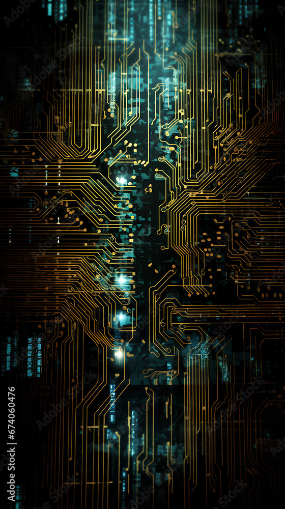 Poster computer circuit mainboard. technical cyber background