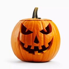 Halloween pumpkin fruit on isolated white background