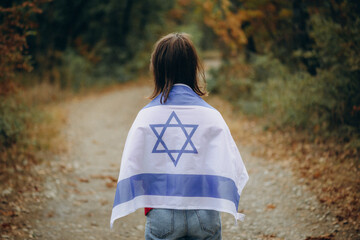 Prideful Girl with the Israeli Flag - 674065463