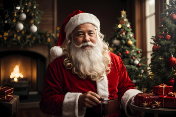 Fototapeta na wymiar Beautiful Santa Claus Illustration Picture