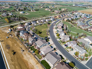 New residential neighborhood.  Homes added to real estate inventory in Colorado. 
