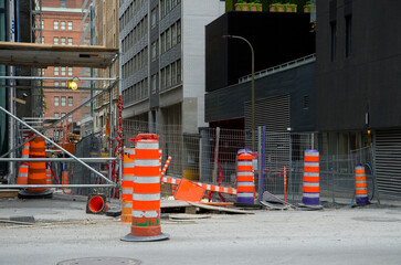 Street under Construction in Montreal Quebec