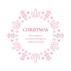 素材_フレーム_クリスマスをモチーフにした冬の飾り枠。赤色の高級感のある囲みのデザイン