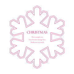 素材_フレーム_クリスマスをモチーフにした冬の飾り枠。赤色の高級感のある囲みのデザイン