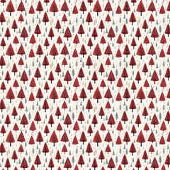 Traditional Red Christmas Trees with Snow 4K