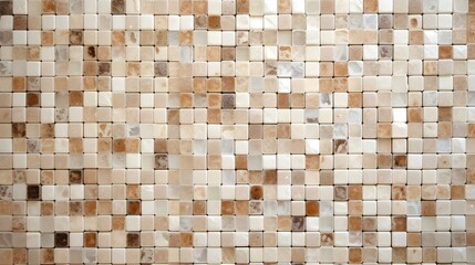 Texture of Mosaic Tiles in beige Colors. Rustical Background