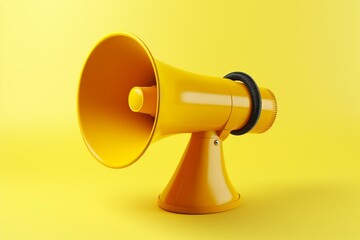 Concept of a yellow megaphone for making announcements. Generative AI