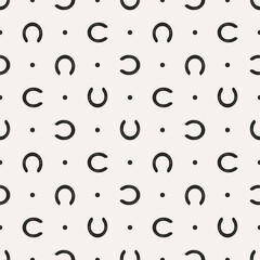 Vector illustration seamless texture composed with horseshoes prints
