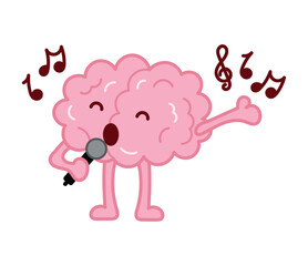 cartoon brain singing