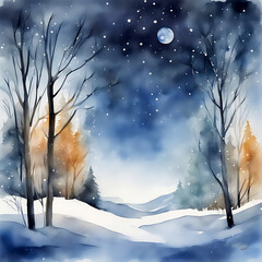 Generative AI abstract render of a fantasy landscape in the winter