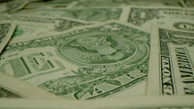 Extreme Close up on American Dollar Bills