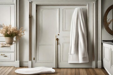 Towel with doorstep  - obrazy, fototapety, plakaty