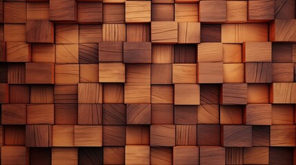 Brown textured wood background with 3D depth. wooden plank with detailed texture - obrazy, fototapety, plakaty