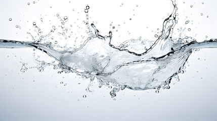 High-Quality Photo of a Super Clear Water Splash on a Pure White Background