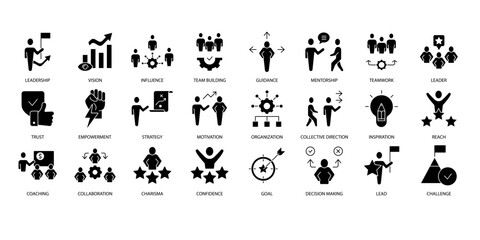 Leadership icons set. Set of editable stroke icons.Vector set of Leadership
