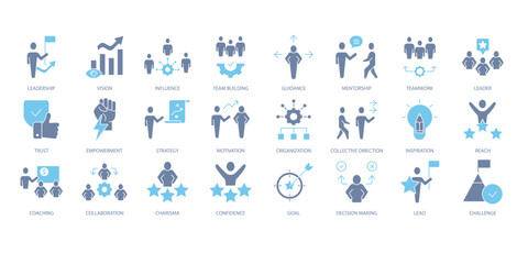 Leadership icons set. Set of editable stroke icons.Vector set of Leadership