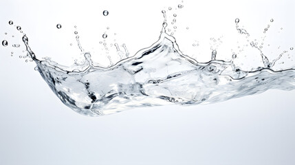 High-Quality Photo of a Super Clear Water Splash on a Pure White Background - obrazy, fototapety, plakaty