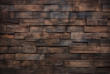 Naklejka premium Dark tiled wood wall background