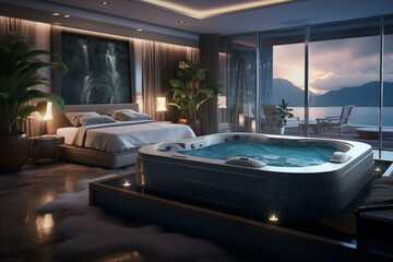 Fototapeta na wymiar luxury hotel pool