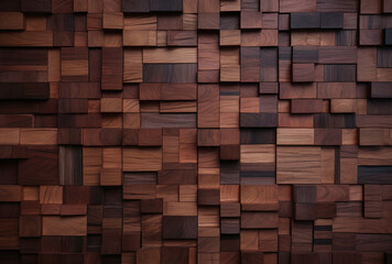 Grunge tiled wood wall background - square shapes