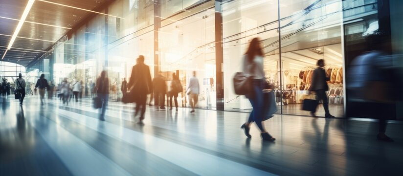Abstract background. Shopping mall. Motion blur.
