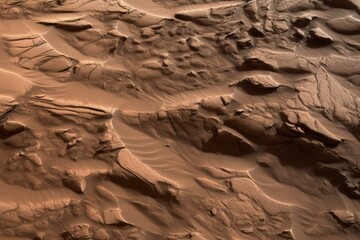 Fototapeta na wymiar Close-up view of Mars surface with distinct texture and background. Generative AI