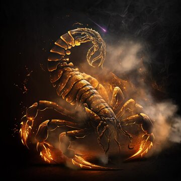 Scorpio Zodiac Sign in Smoke: Art with Generative AI