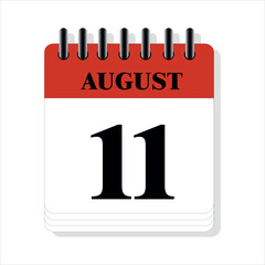 August 11 calendar date design