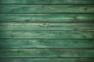 Vintage wood background - old green color wooden plank