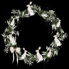 Watercolor christmas bouquet.