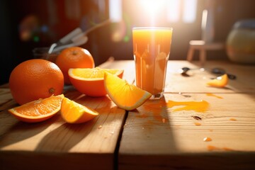 Fresh orange juice, AI generated
