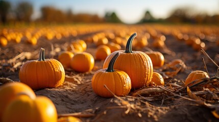 Low Angle View Pumpkin Patch Bokeh , Bright Background, Background Hd