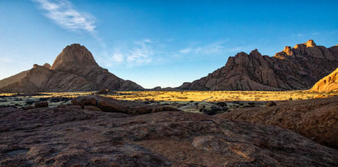 Sunset in the Spitzkoppe area in Namibia - 674115453